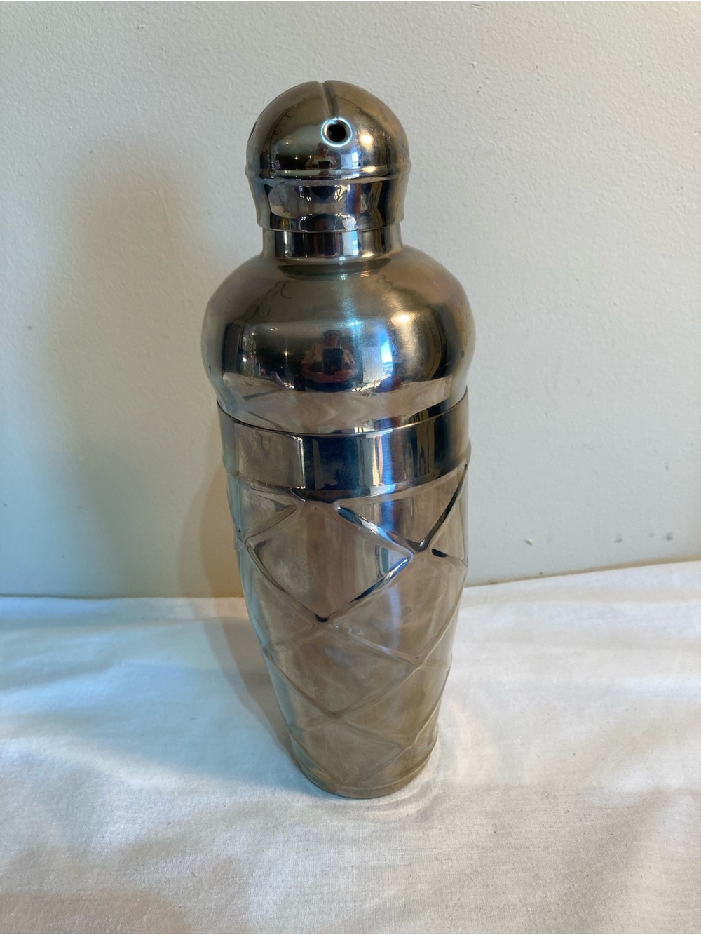 Pier 1 Shiny Silver Art Deco Cocktail Shaker
